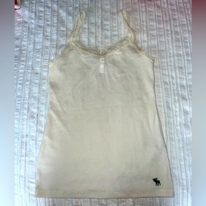 A&F women's cream white cami